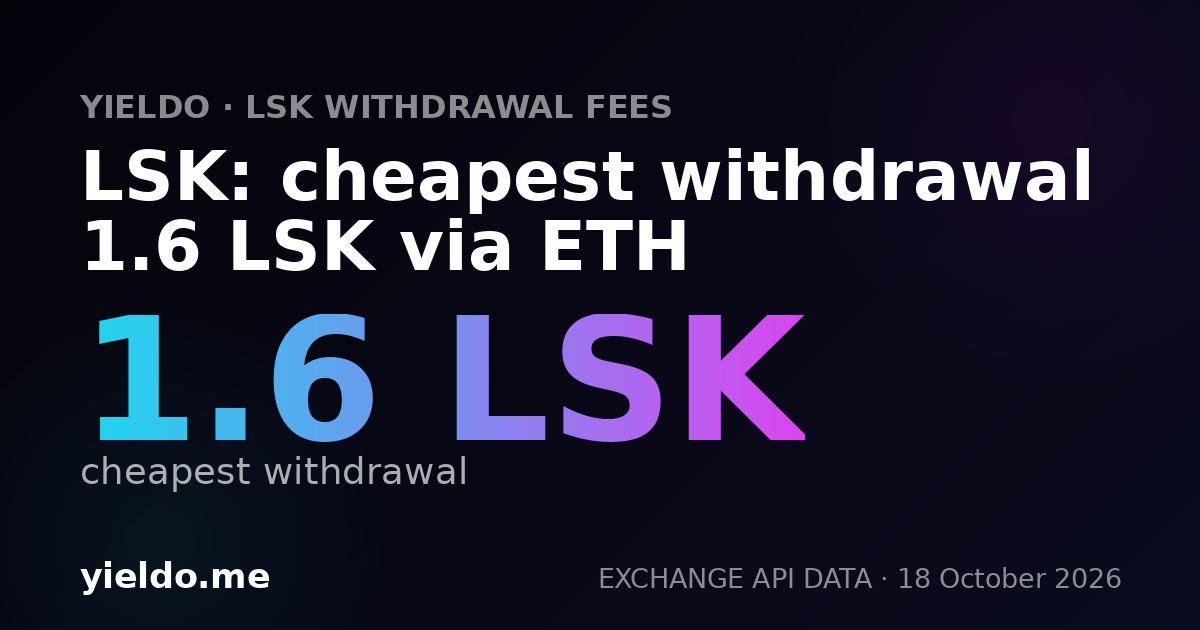 LSK: cheapest withdrawal 1.6 LSK via ETH