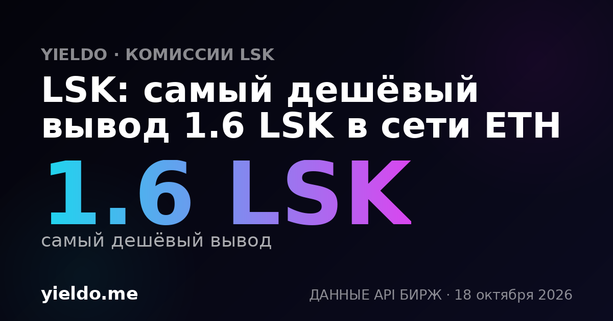 LSK: самый дешёвый вывод 1.6 LSK в сети ETH
