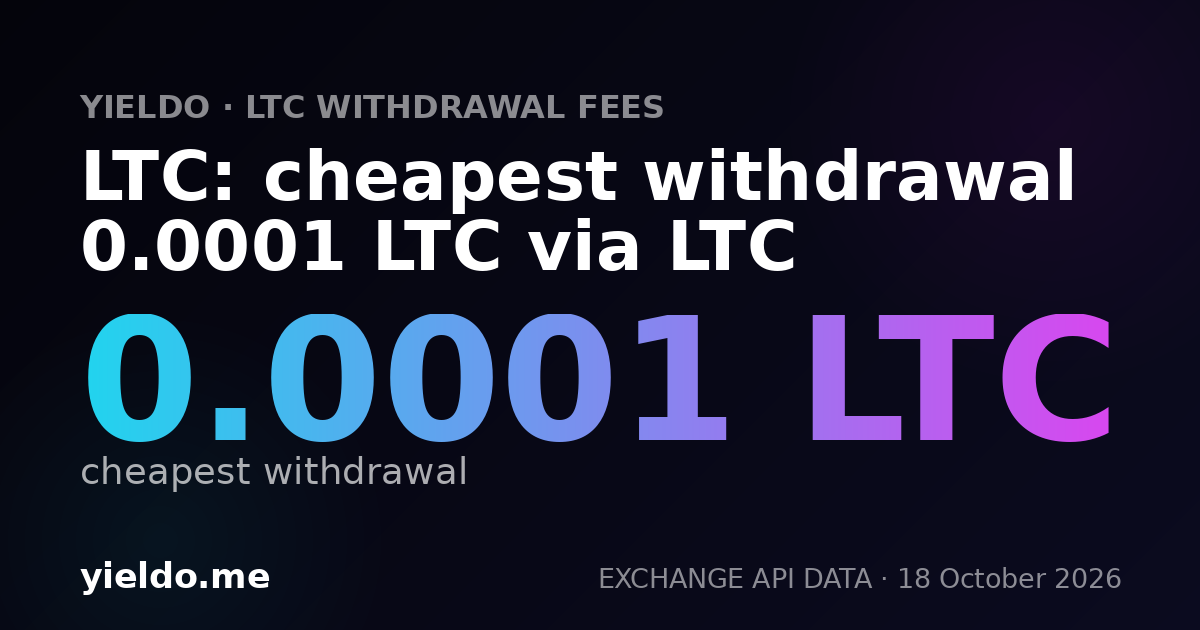 LTC: cheapest withdrawal 0.0001 LTC via LTC