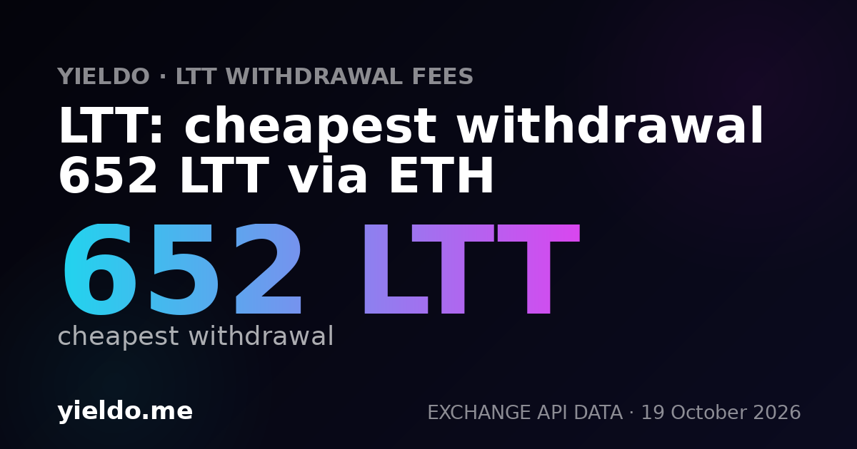 LTT: cheapest withdrawal 652 LTT via ETH