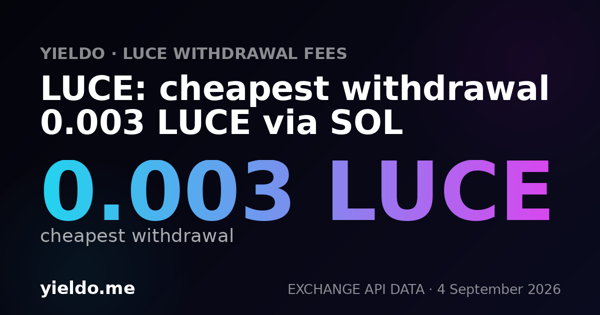 LUCE: cheapest withdrawal 0.003 LUCE via SOL