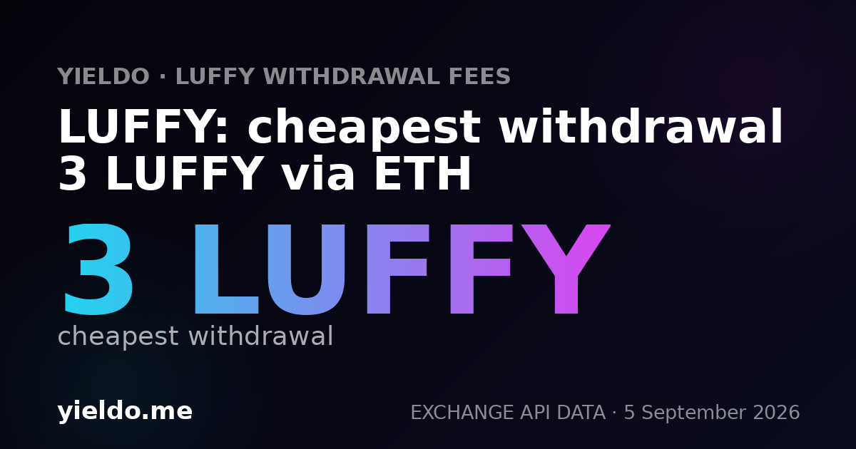 LUFFY: cheapest withdrawal 3 LUFFY via ETH