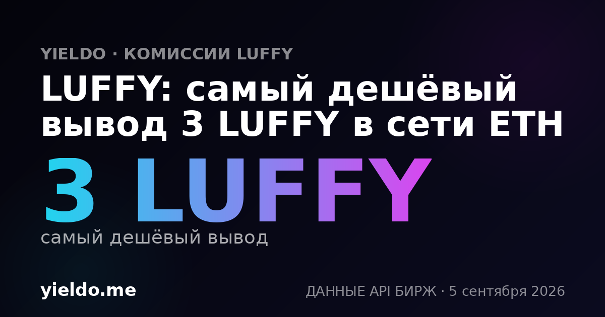 LUFFY: самый дешёвый вывод 3 LUFFY в сети ETH