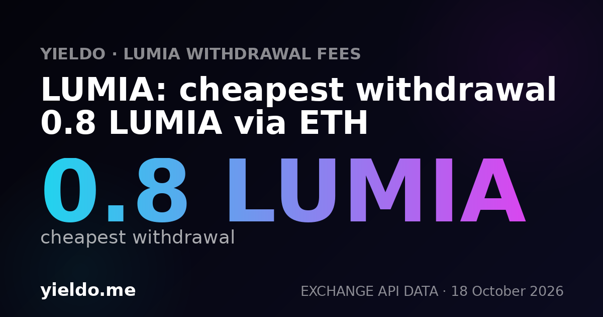 LUMIA: cheapest withdrawal 0.8 LUMIA via ETH