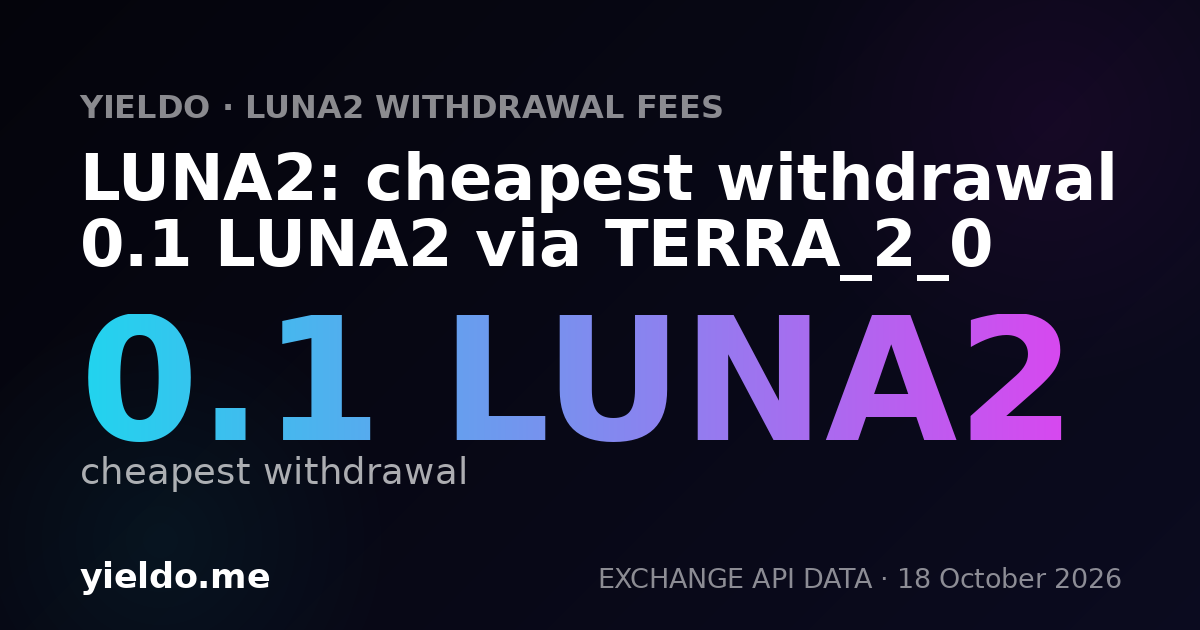 LUNA2: cheapest withdrawal 0.1 LUNA2 via TERRA_2_0