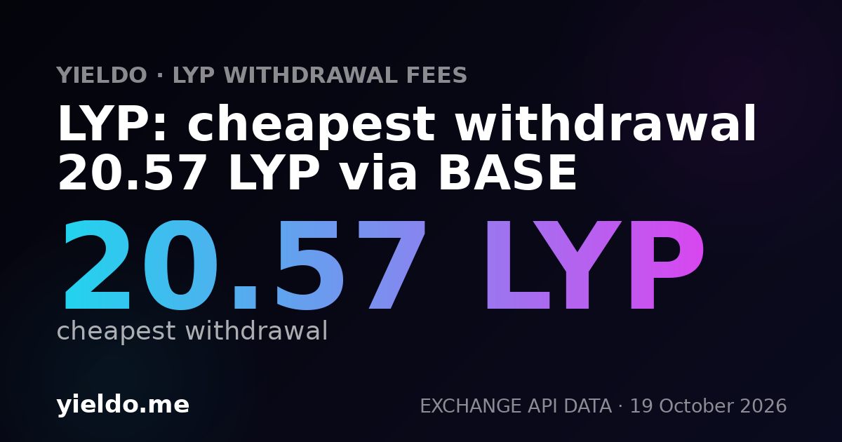 LYP: cheapest withdrawal 20.57 LYP via BASE