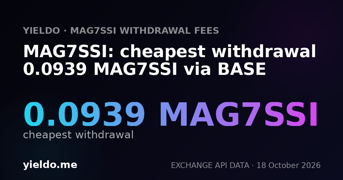 MAG7SSI: cheapest withdrawal 0.0939 MAG7SSI via BASE