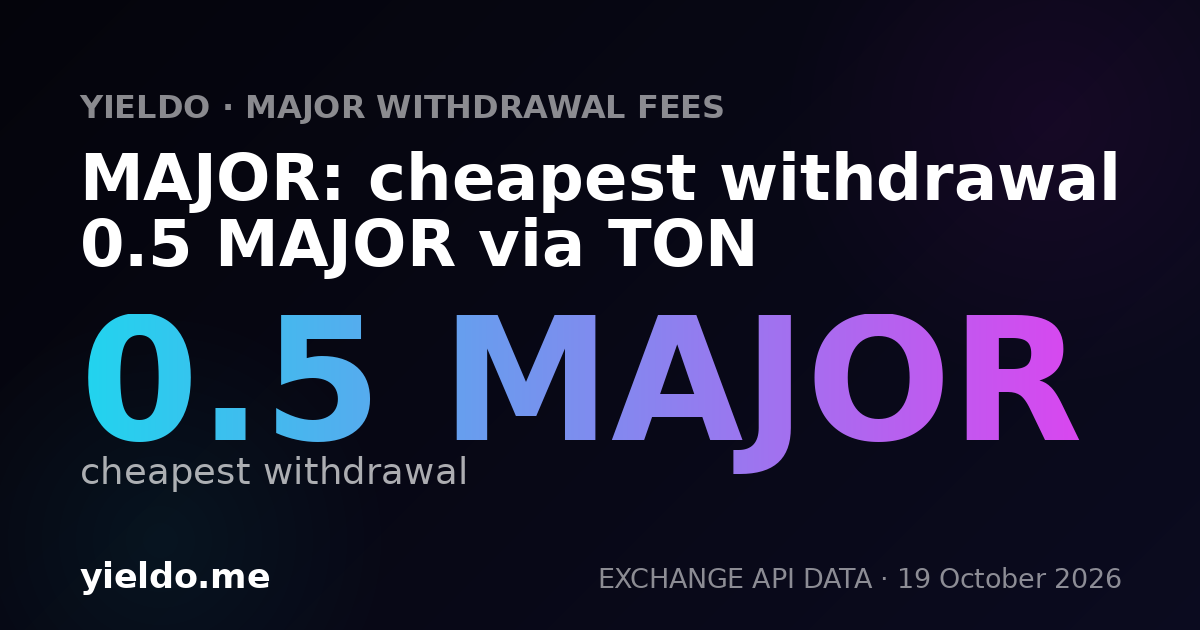 MAJOR: cheapest withdrawal 0.5 MAJOR via TON