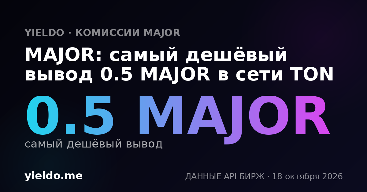 MAJOR: самый дешёвый вывод 0.5 MAJOR в сети TON