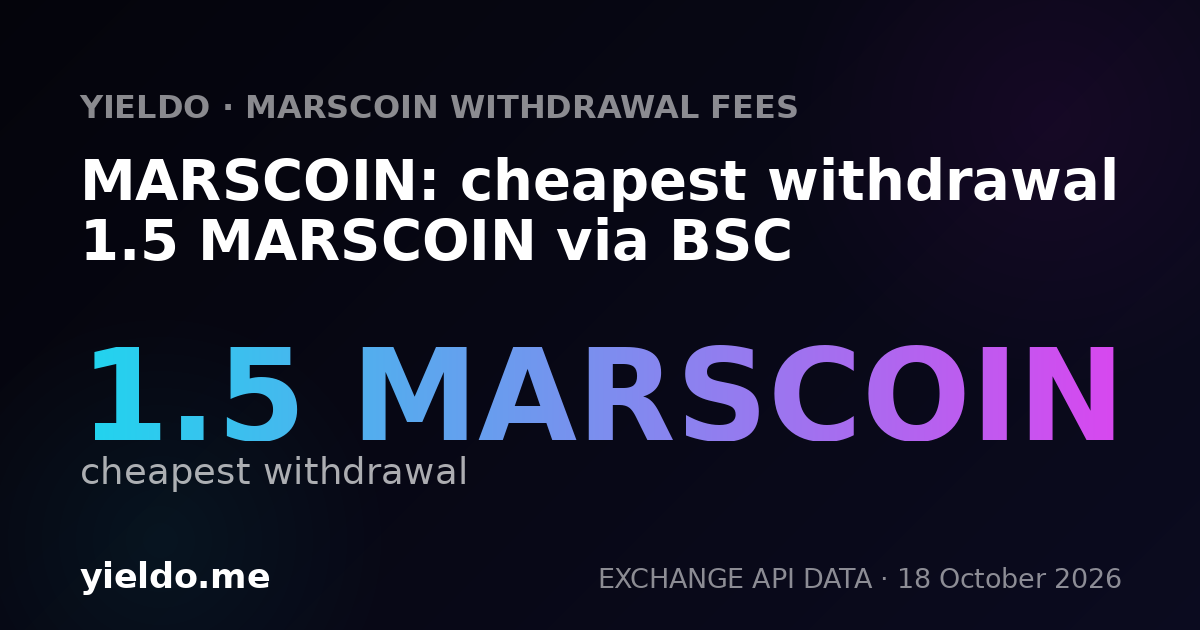 MARSCOIN: cheapest withdrawal 1.5 MARSCOIN via BSC