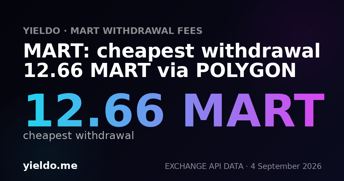 MART: cheapest withdrawal 12.66 MART via POLYGON