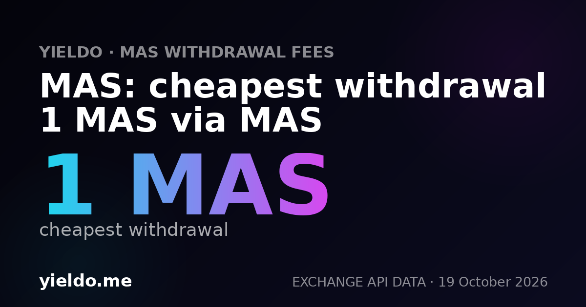 MAS: cheapest withdrawal 1 MAS via MAS