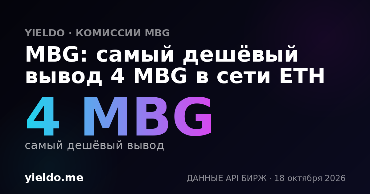 MBG: самый дешёвый вывод 4 MBG в сети ETH