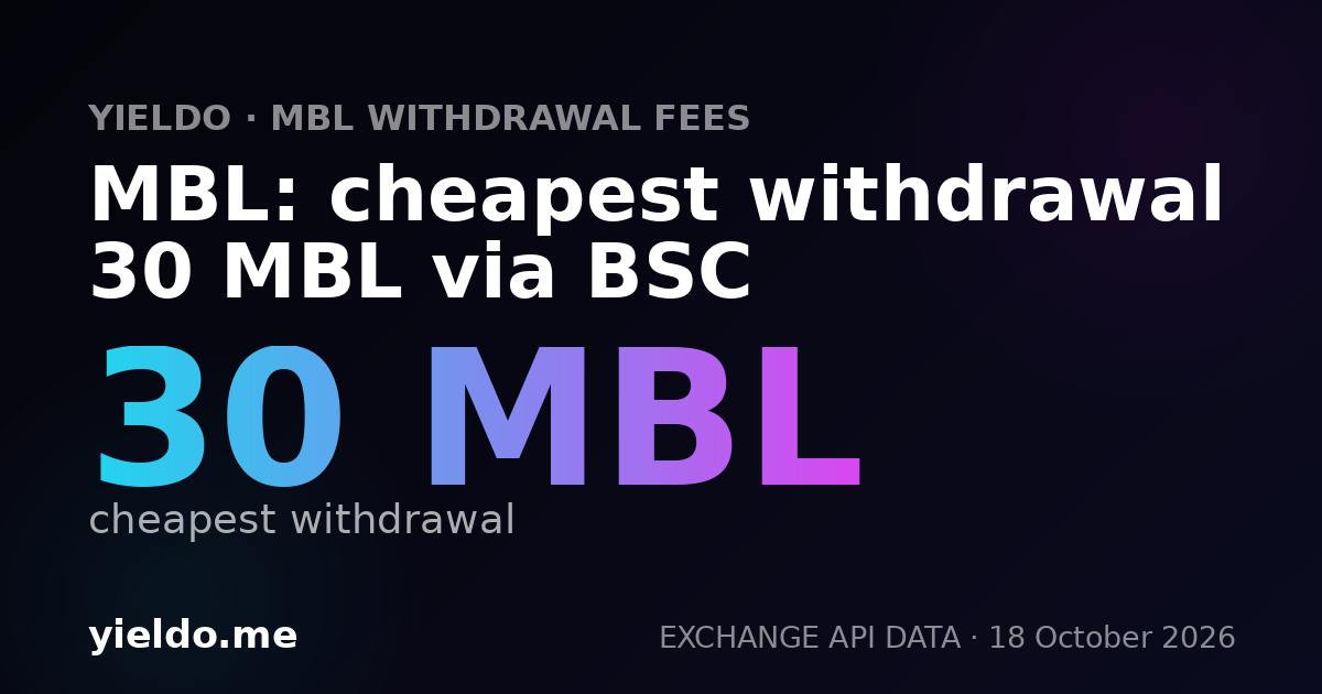 MBL: cheapest withdrawal 30 MBL via BSC
