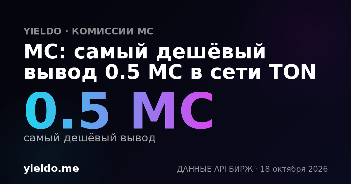 MC: самый дешёвый вывод 0.5 MC в сети TON