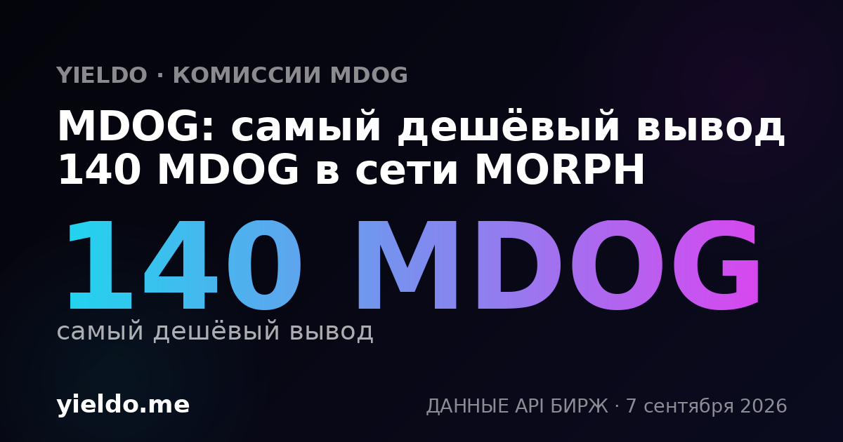MDOG: самый дешёвый вывод 140 MDOG в сети MORPH