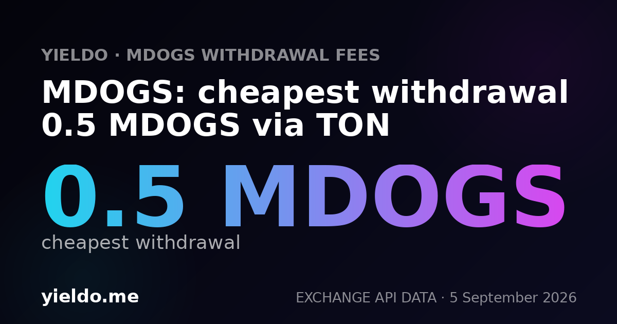 MDOGS: cheapest withdrawal 0.5 MDOGS via TON