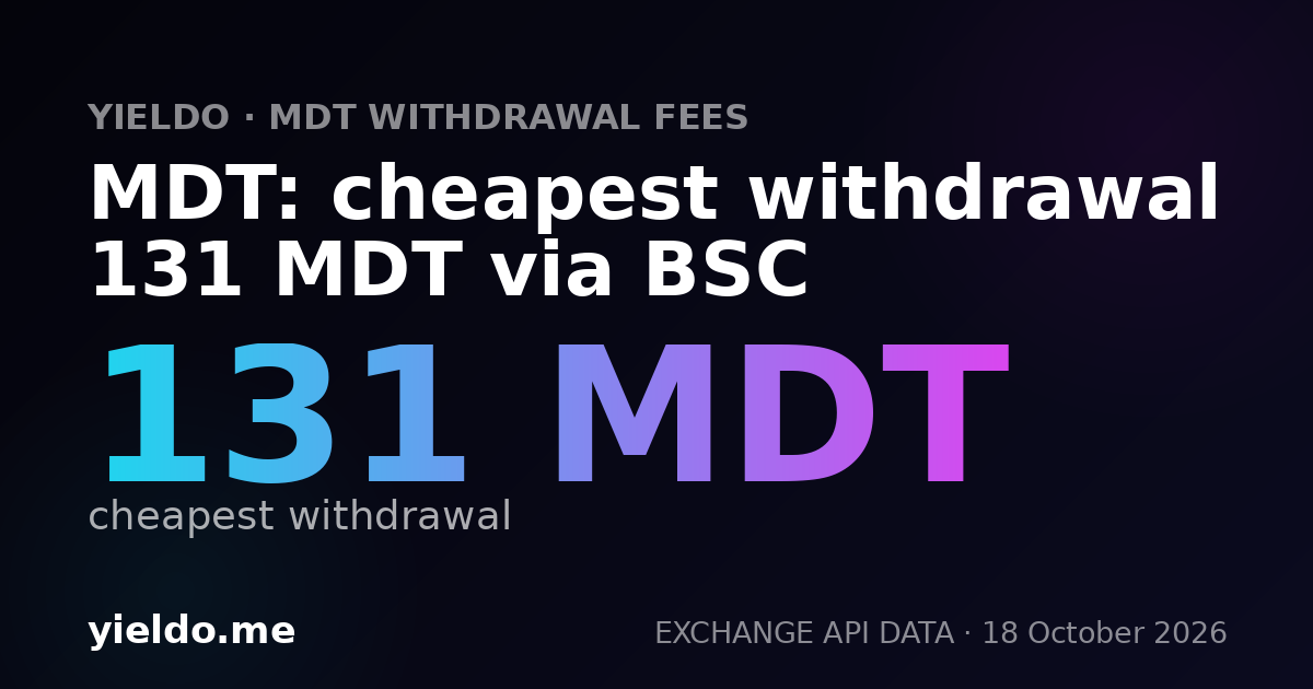 MDT: cheapest withdrawal 131 MDT via BSC