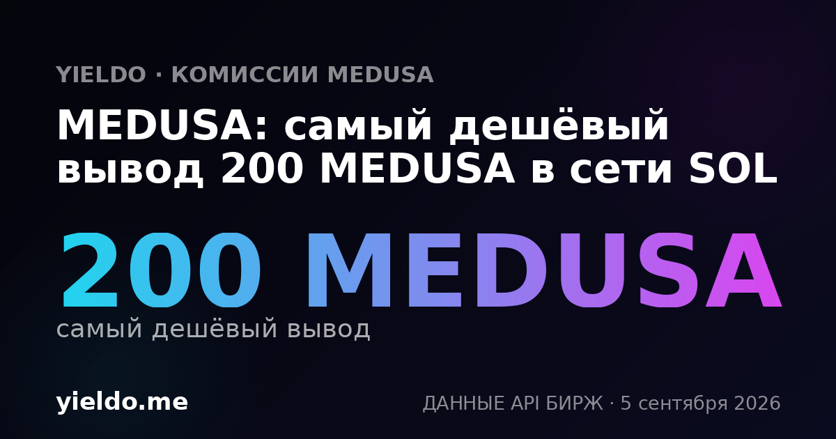 MEDUSA: самый дешёвый вывод 200 MEDUSA в сети SOL