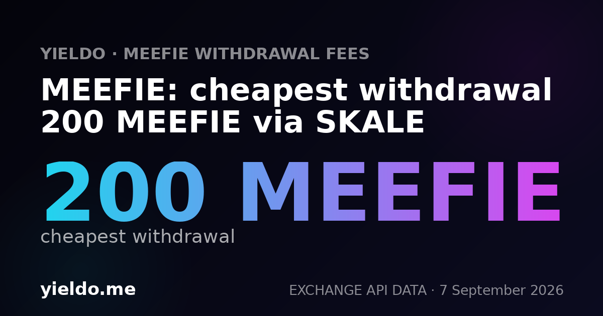 MEEFIE: cheapest withdrawal 200 MEEFIE via SKALE