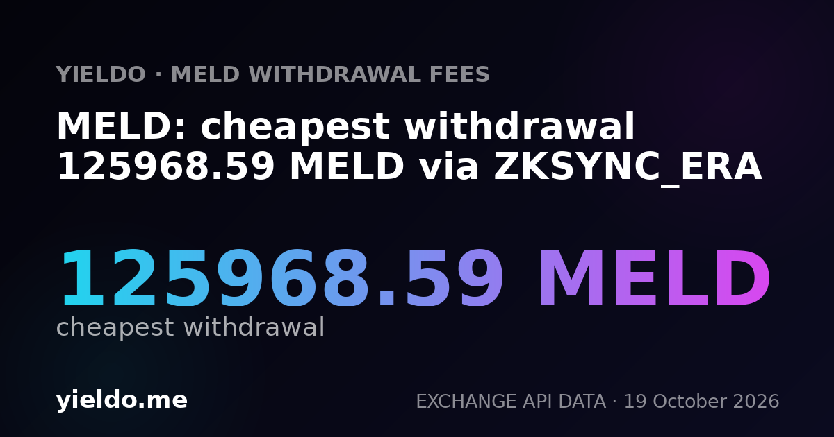 MELD: cheapest withdrawal 125968.59 MELD via ZKSYNC_ERA