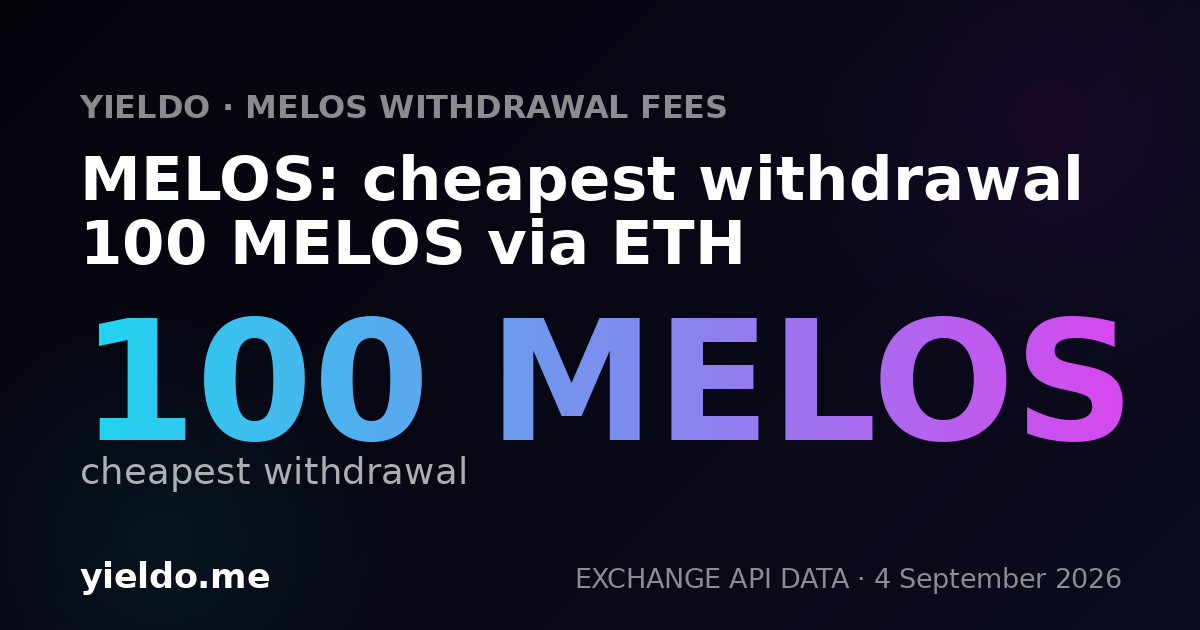 MELOS: cheapest withdrawal 100 MELOS via ETH