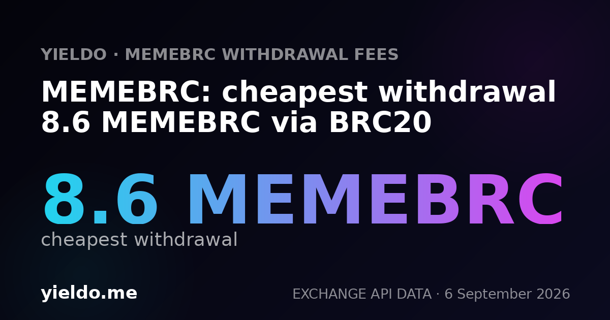 MEMEBRC: cheapest withdrawal 8.6 MEMEBRC via BRC20