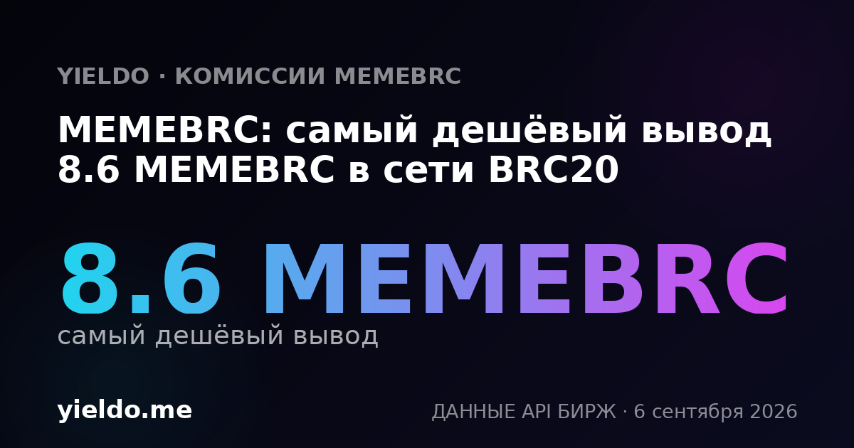 MEMEBRC: самый дешёвый вывод 8.6 MEMEBRC в сети BRC20