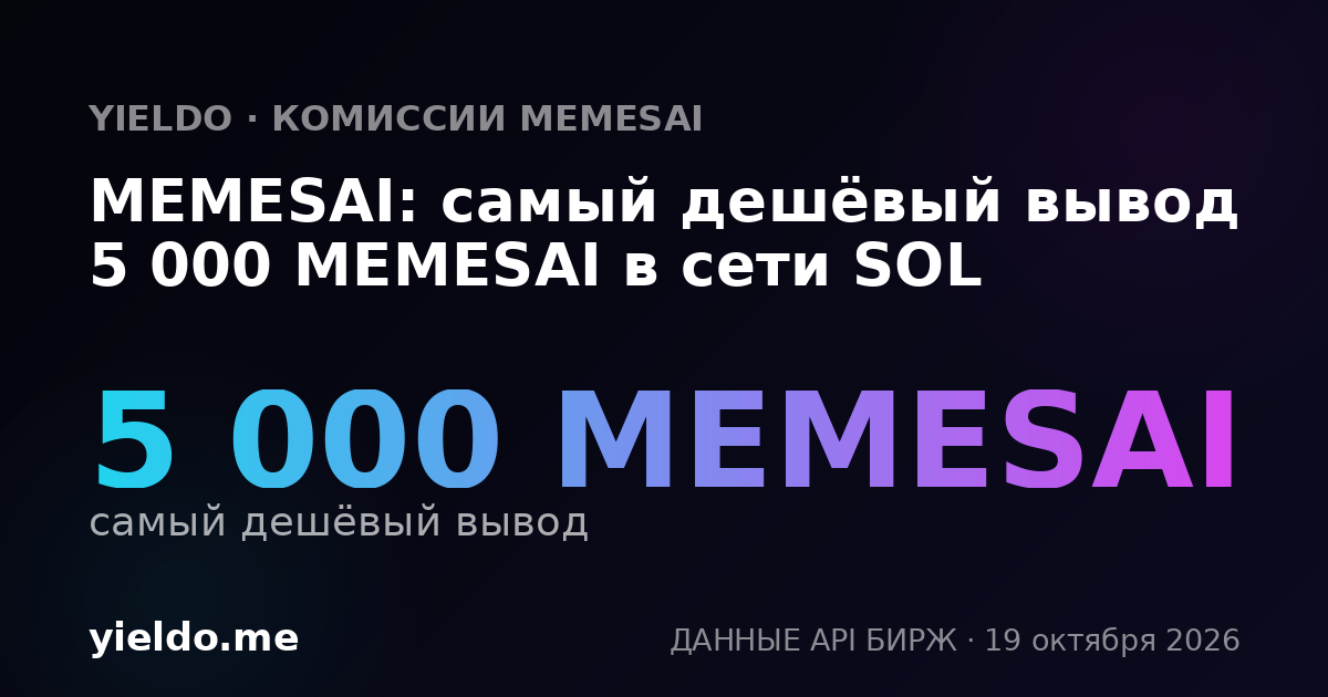 MEMESAI: самый дешёвый вывод 5 000 MEMESAI в сети SOL