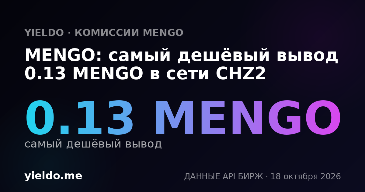 MENGO: самый дешёвый вывод 0.13 MENGO в сети CHZ2