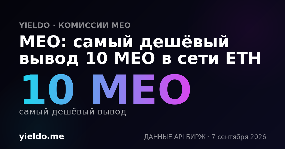 MEO: самый дешёвый вывод 10 MEO в сети ETH