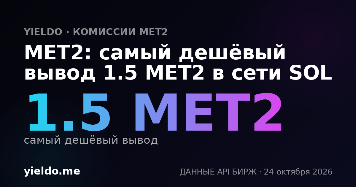 MET2: самый дешёвый вывод 1.5 MET2 в сети SOL