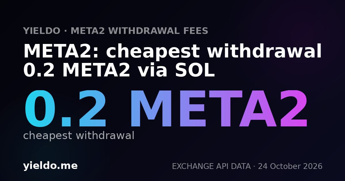 META2: cheapest withdrawal 0.2 META2 via SOL