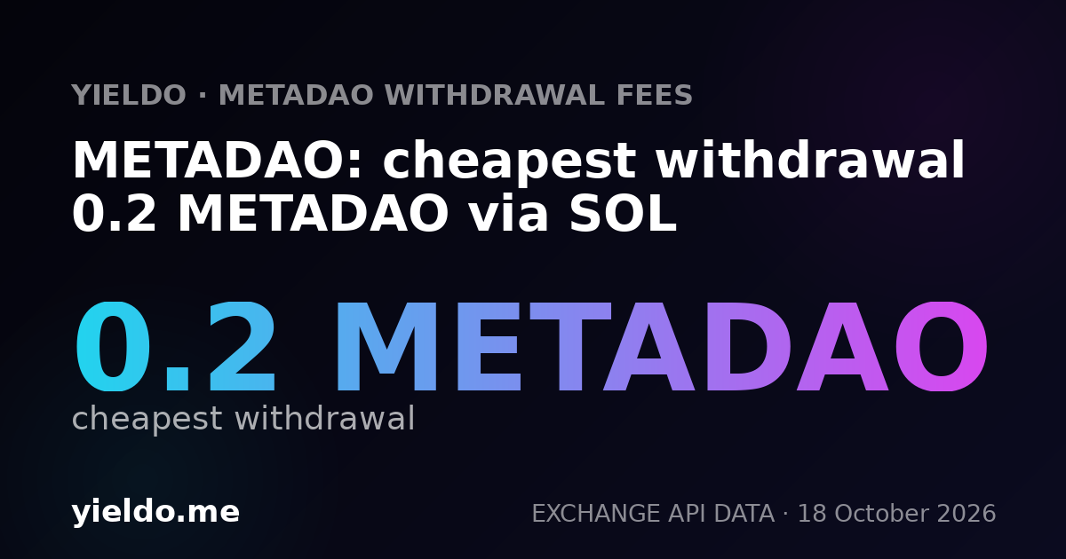 METADAO: cheapest withdrawal 0.2 METADAO via SOL