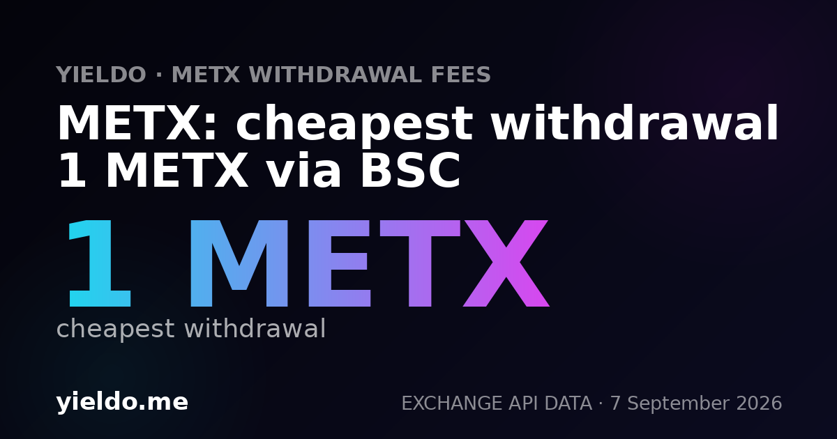 METX: cheapest withdrawal 1 METX via BSC