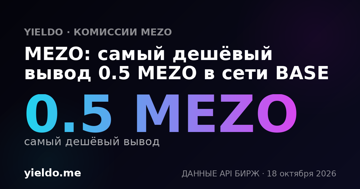 MEZO: самый дешёвый вывод 0.5 MEZO в сети BASE