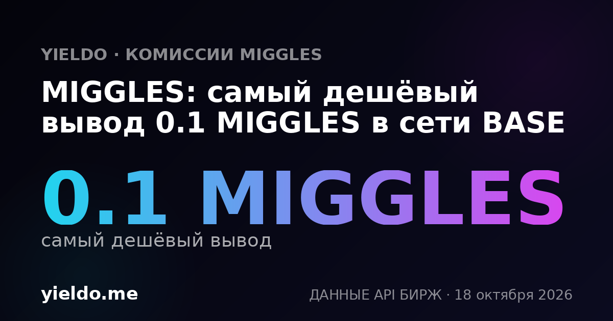 MIGGLES: самый дешёвый вывод 0.1 MIGGLES в сети BASE