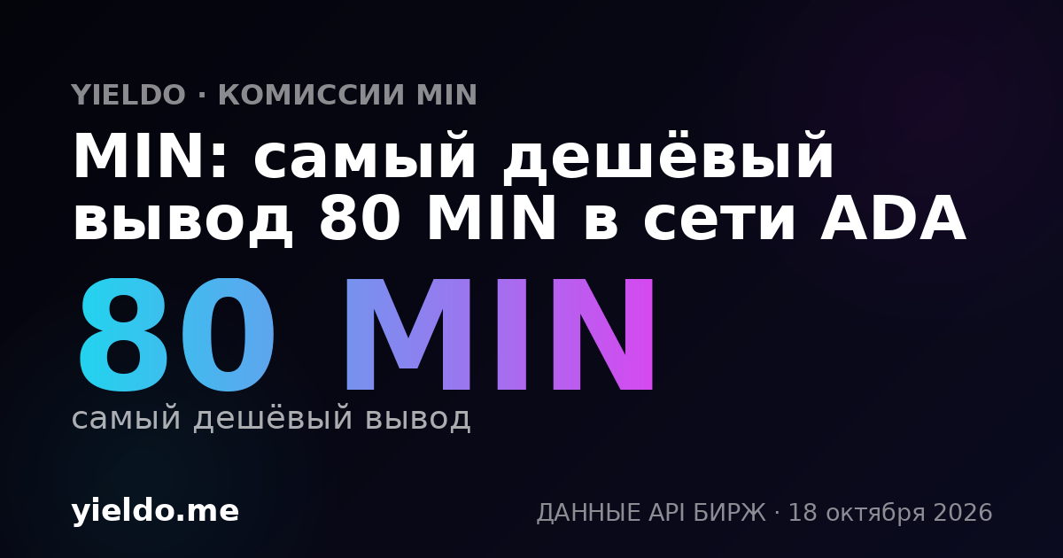 MIN: самый дешёвый вывод 80 MIN в сети ADA