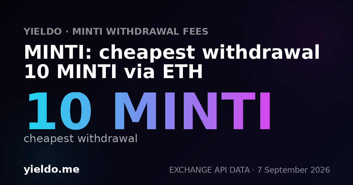 MINTI: cheapest withdrawal 10 MINTI via ETH