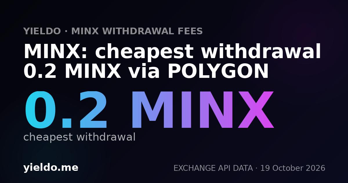 MINX: cheapest withdrawal 0.2 MINX via POLYGON