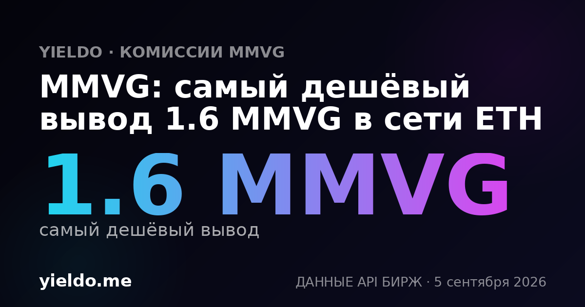 MMVG: самый дешёвый вывод 1.6 MMVG в сети ETH