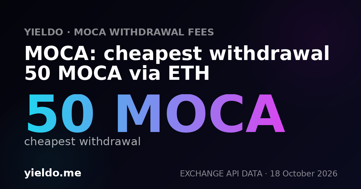 MOCA: cheapest withdrawal 50 MOCA via ETH