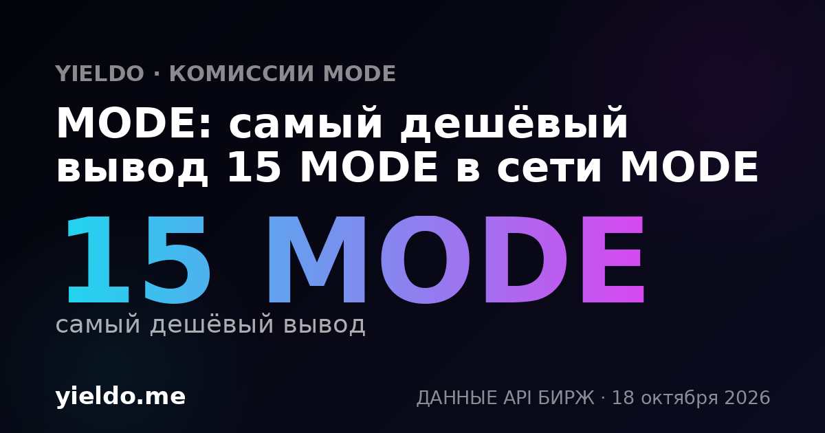 MODE: самый дешёвый вывод 15 MODE в сети MODE