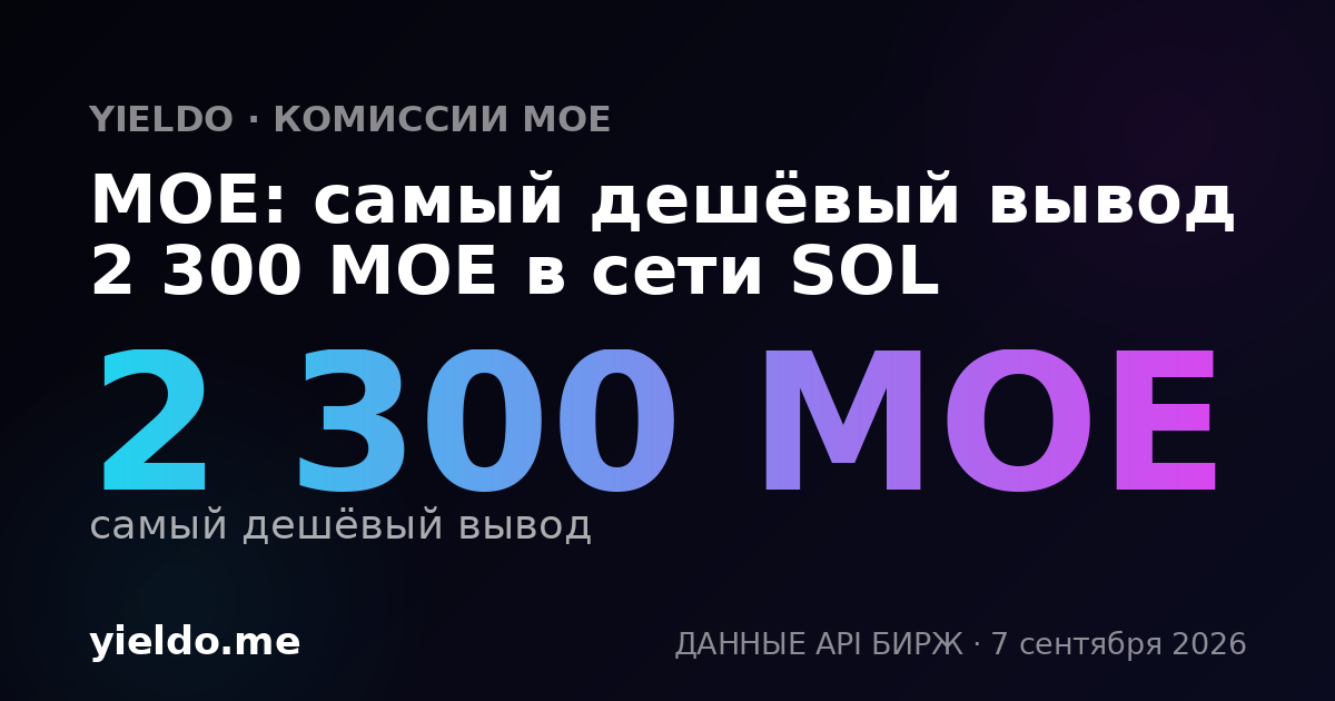 MOE: самый дешёвый вывод 2 300 MOE в сети SOL