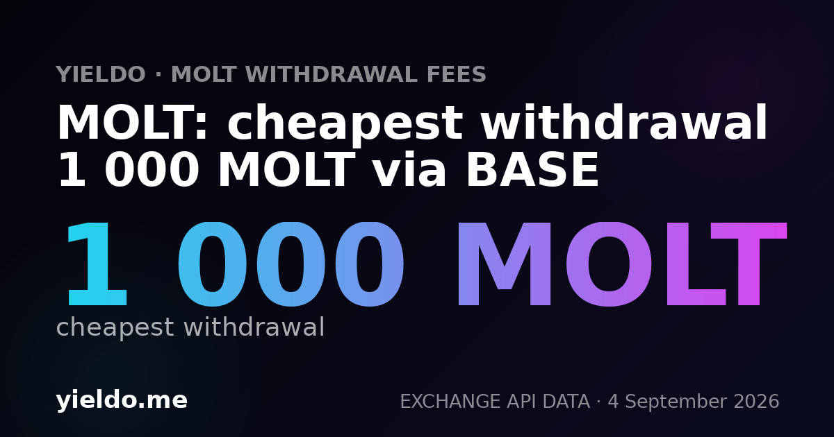 MOLT: cheapest withdrawal 1 000 MOLT via BASE