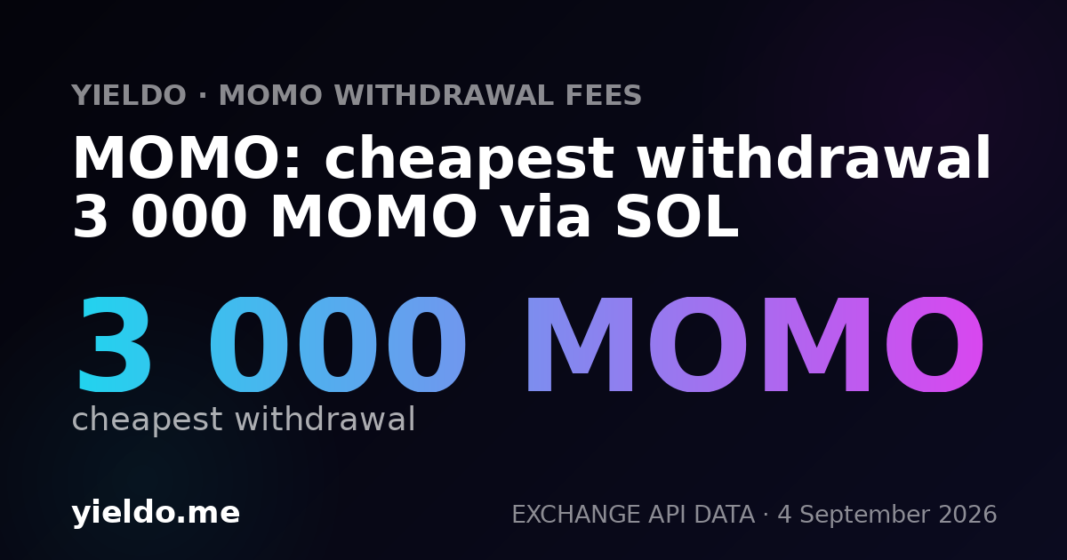 MOMO: cheapest withdrawal 3 000 MOMO via SOL