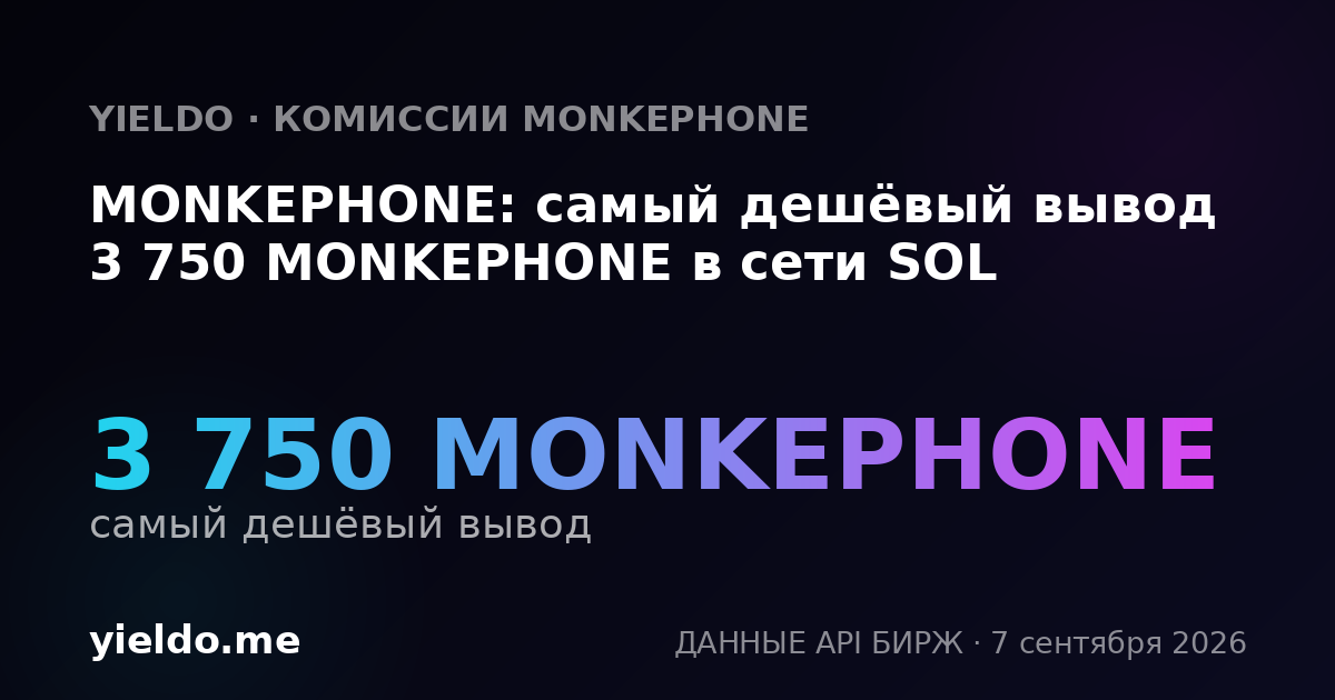 MONKEPHONE: самый дешёвый вывод 3 750 MONKEPHONE в сети SOL