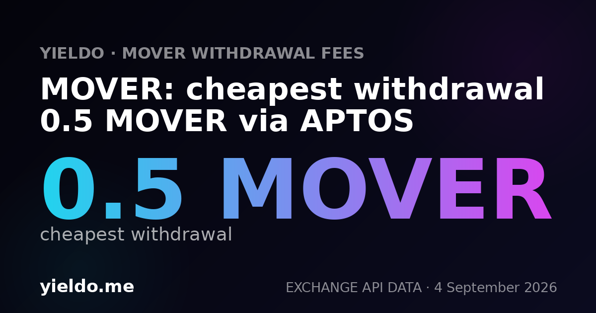 MOVER: cheapest withdrawal 0.5 MOVER via APTOS