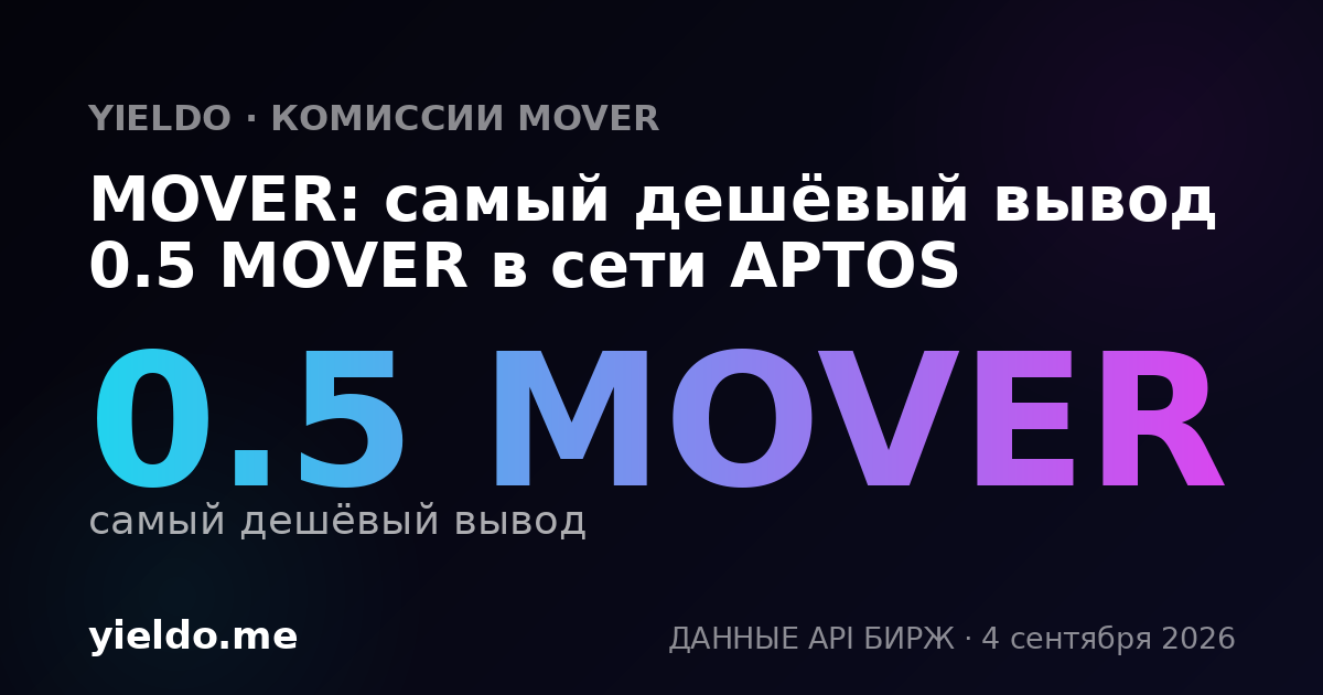 MOVER: самый дешёвый вывод 0.5 MOVER в сети APTOS