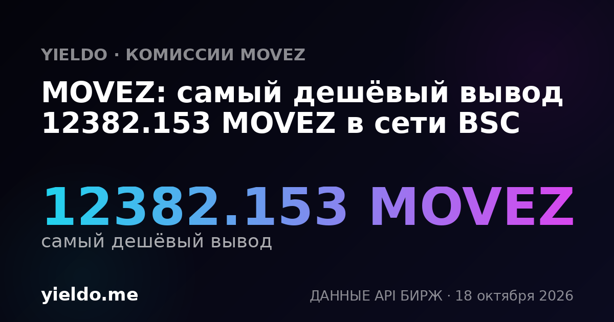 MOVEZ: самый дешёвый вывод 12382.153 MOVEZ в сети BSC